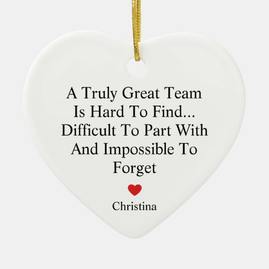 Team Waardering Afscheid Hart Keramisch Ornament (Voorkant)