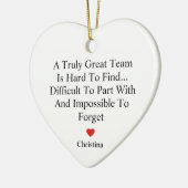 Team Waardering Afscheid Hart Keramisch Ornament (Links)