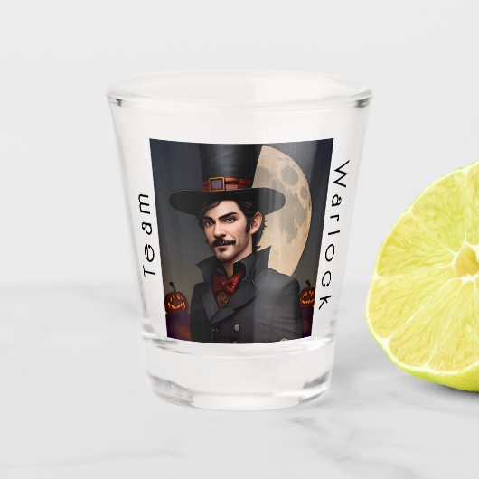 Team Warlock Halloween Spirit Feestspellen Shot Glas (Voorkant)