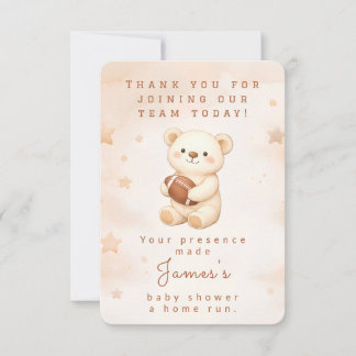 Team Watercolor Teddy Bear Football  Bedankkaart