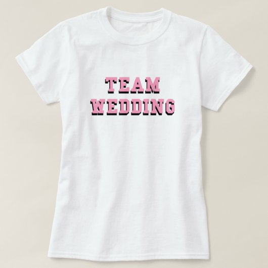 Team Weddenschap Zwarte Roze Tekst Bridal Bachelor T-shirt (Design voorkant)