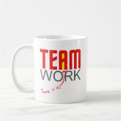 Team werk - daar is het! - "i" koffiemok (Links)