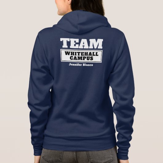 Team white personalized familie of groep t-shirt (Achterkant)