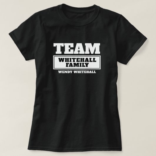 Team white personalized familie of groep t-shirt (Design voorkant)