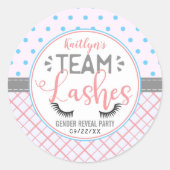 "Team wimpers" Modern Gender Reveal Party Ronde Sticker (Voorkant)