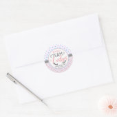 "Team wimpers" Modern Gender Reveal Party Ronde Sticker (Envelop)