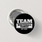 Team wit gepersonaliseerde familie- of teamknop ronde button 3,2 cm (Voorkant /achterkant)