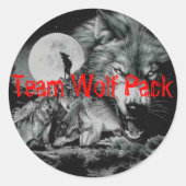 Team Wolf Pack Ronde Sticker (Voorkant)
