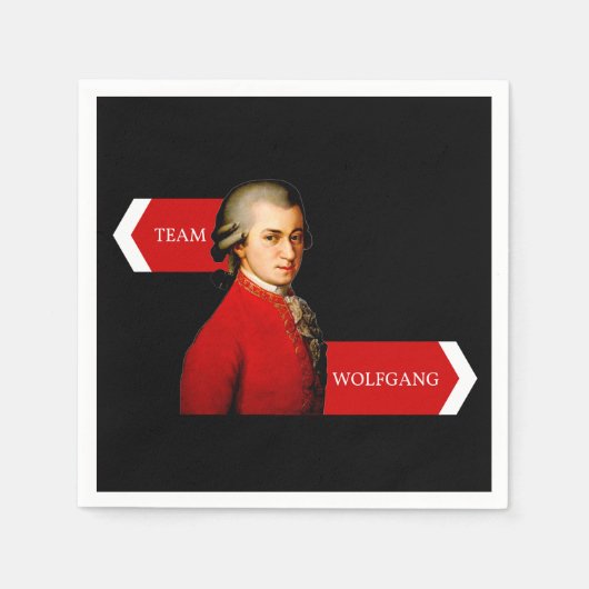 Team Wolfgang. Wolfgang Amadeus Mozart fan Servetten (Voorkant)