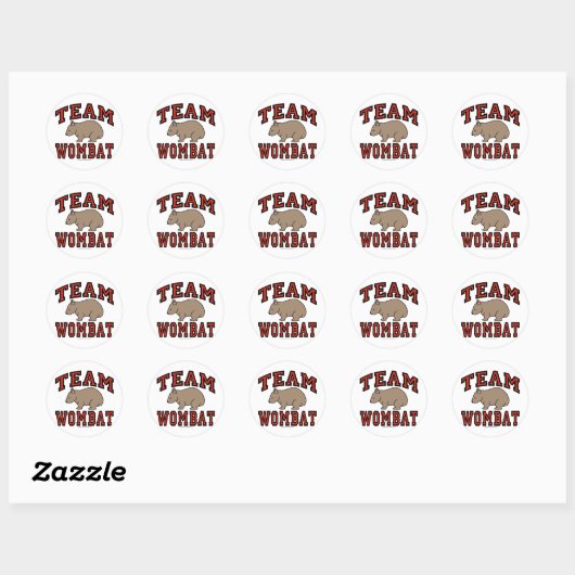 Team Wombat III Ronde Sticker (Vel)