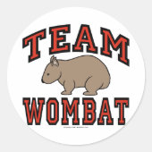 Team Wombat III Ronde Sticker (Voorkant)