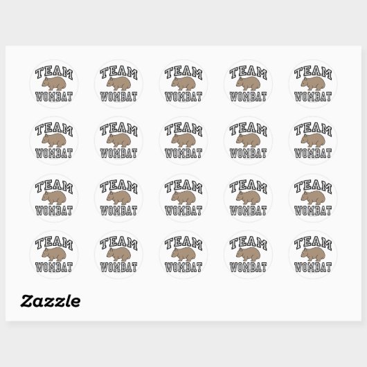 Team Wombat Ronde Sticker (Vel)
