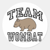 Team Wombat Ronde Sticker (Voorkant)