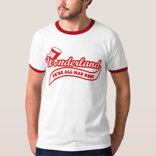 Team Wonderland: Mad Hatter (rood) T-shirt (Voorkant)