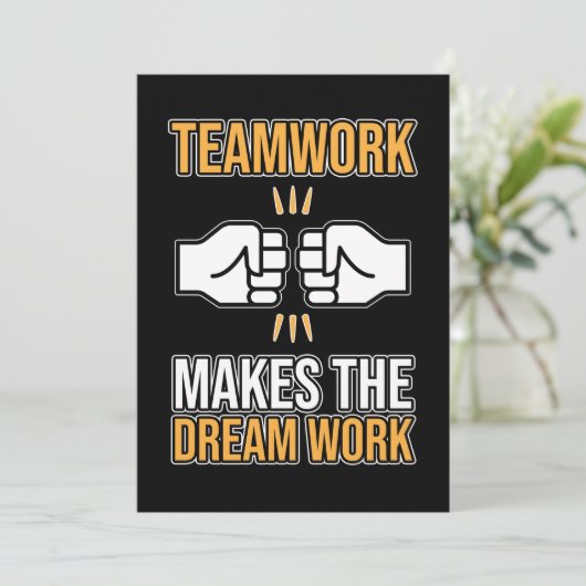Team Work Makes Dream Work Employee Appreciation G Kaart (Staand voorkant)