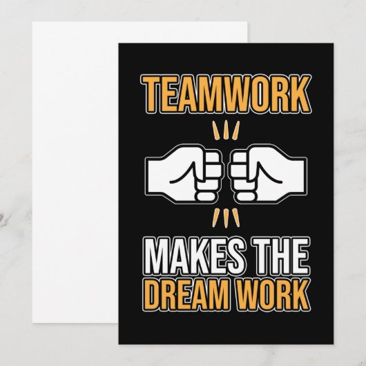 Team Work Makes Dream Work Employee Appreciation G Kaart (Voorkant / Achterkant)