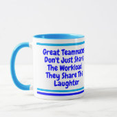 Team Work Quote Gift voor collega's, Motivatie Mok (Links)