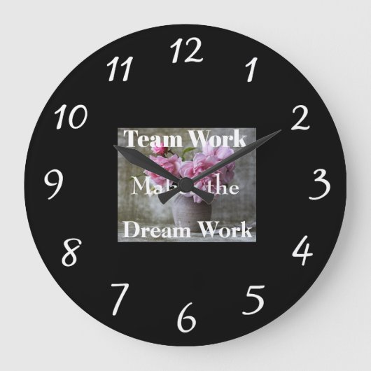 Team Work Wall Clock Grote Klok (Voorkant)