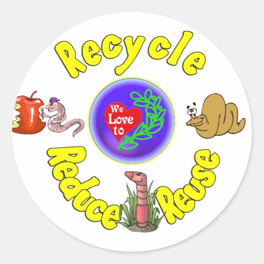 Team Worm.:-) Ronde Sticker (Voorkant)