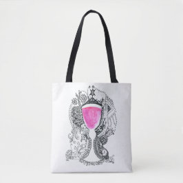 Team Yalta Witte Roze en Zwarte Wijn Cup Tote Bag