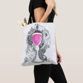 Team Yalta Witte Roze en Zwarte Wijn Cup Tote Bag (Dichtbij)