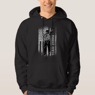 Team Zebra Ice Hockey Referee Ref America Classi Hoodie