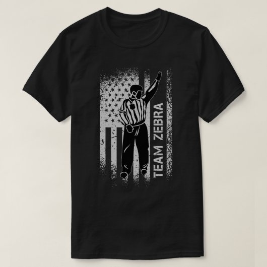 Team Zebra Ice Hockey Referee Ref America Classi T-shirt (Design voorkant)