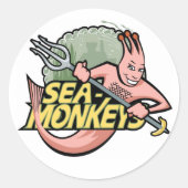 Team Zee-Monkeys Ronde Sticker (Voorkant)