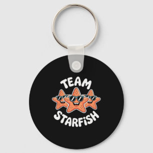 Team Zeester Cool Zonnebrillen Oceaan Cartoon Bema Sleutelhanger