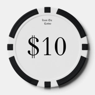 Team Zes (Grappig Casino Geld) $10 Casino munt Poker Chips