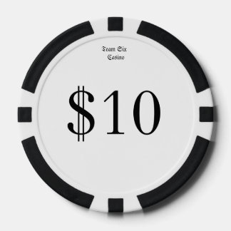 Team Zes (Grappig Casino Geld) $10 Casino munt Poker Chips