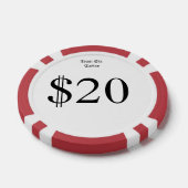 Team Zes (Grappig Casino Geld) $20 Casino Munt Pokerchips (Enkel)