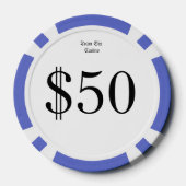 Team Zes (Grappig Casino Geld) $50 Casino munt Pokerchips (Achterkant)