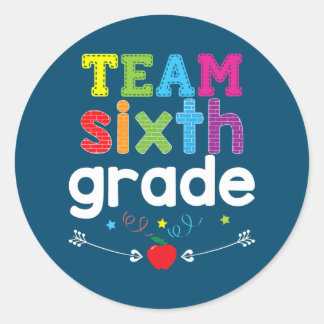Team zesde graad 6e klas leraar terug naar ronde sticker