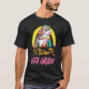 Team Zesde Grade Leraar Student Potlood Eenhoorn R T-shirt