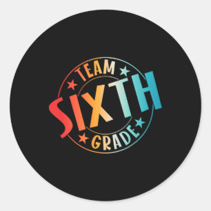Team Zesde Klas Leraar Student Ck Naar School 6e  Ronde Sticker