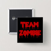 Team Zombie Vierkante Button 5,1 Cm (Voorkant /achterkant)