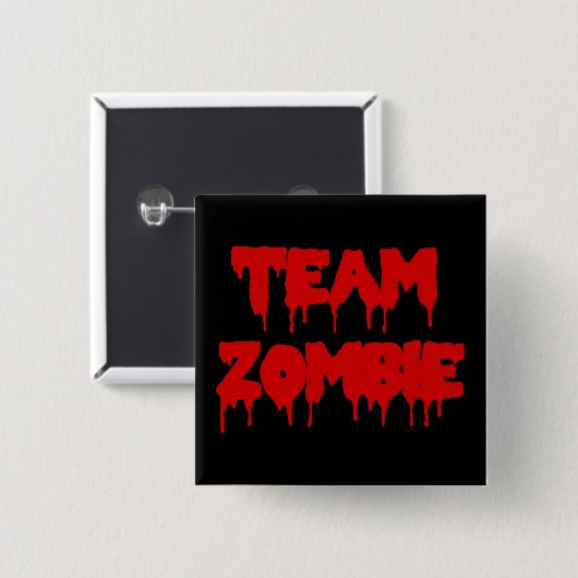 Team Zombie Vierkante Button 5,1 Cm (Voorkant /achterkant)