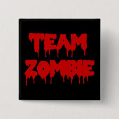 Team Zombie Vierkante Button 5,1 Cm (Voorkant)