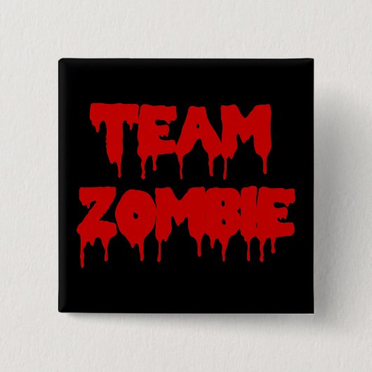 Team Zombie Vierkante Button 5,1 Cm (Voorkant)