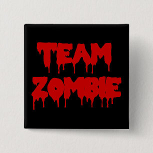 Team Zombie Vierkante Button 5,1 Cm
