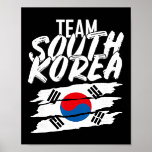 Team Zuid-Korea Voetbal Koreaanse Sport T-shirt Poster