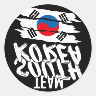 Team Zuid-Korea Voetbal Koreaanse Sport T-shirt  Ronde Sticker