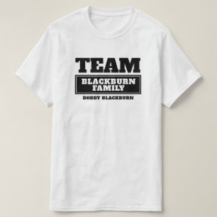 Team zwart gepersonaliseerd familie of groep T-shi T-shirt