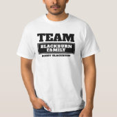 Team zwart gepersonaliseerd familie of groep T-shi T-shirt (Voorkant)