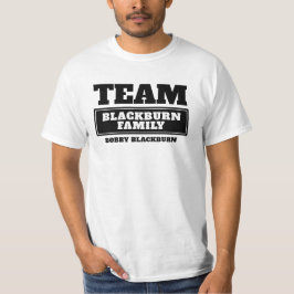 Team zwart gepersonaliseerd familie of groep T-shi T-shirt