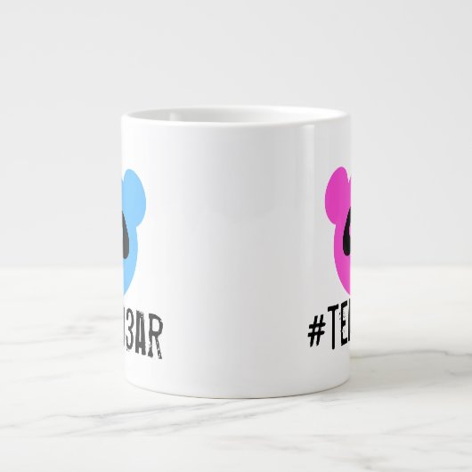 #teamb3ar Mok Roze en Blauw (Voorkant)