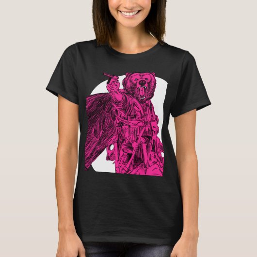 #Teamb3ar - slagveld Beer Roze T-shirt (Voorkant)