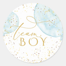 Teamblauw Balloons Gender onthulling Ronde Sticker