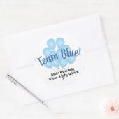 Teamblauw Balloons Geslacht Witte Partij Ronde Sticker (Envelop)